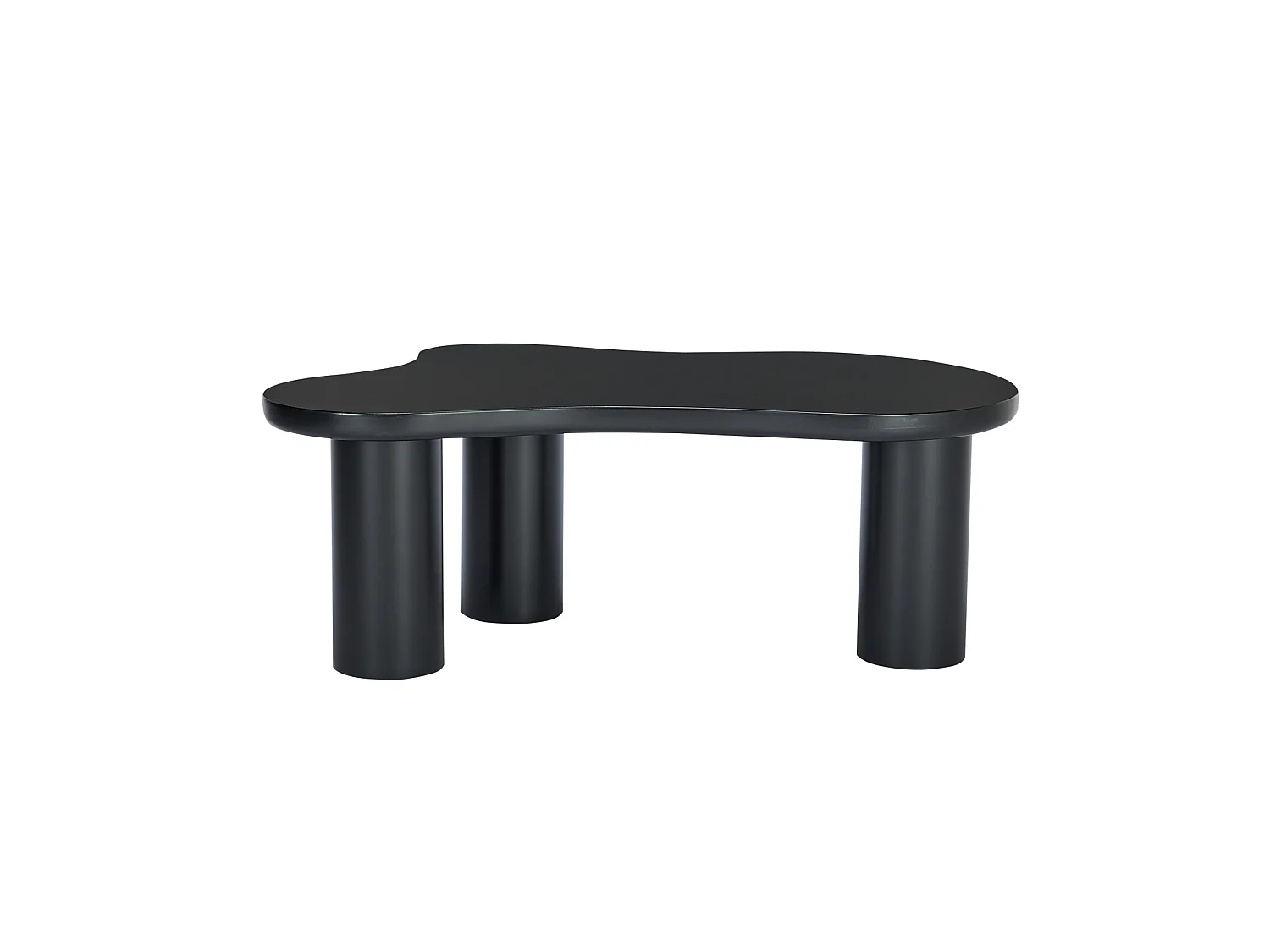Table basse 107/66/40.5 cm avec forme nuage avec patins feutre MDF noir