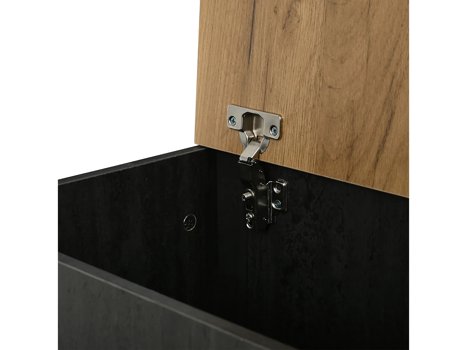 Table basse 109.5/43/59.7 cm avec plateau relevable et rangements MDF gris et brun
