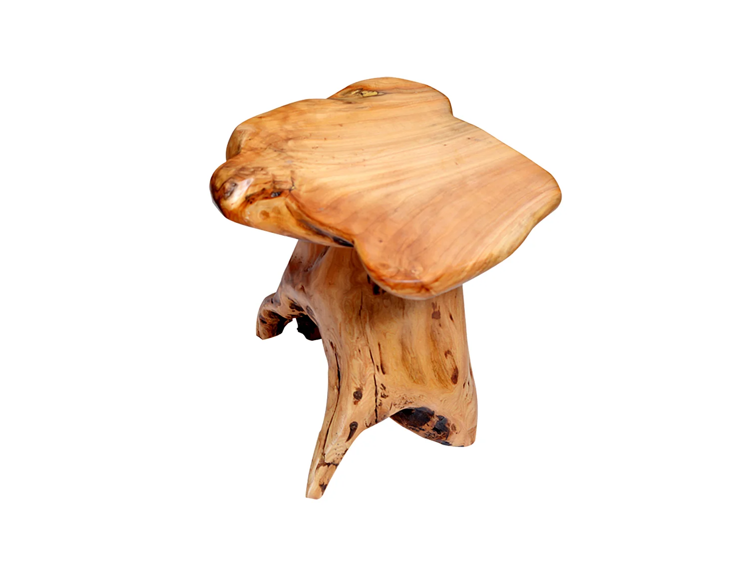 Table d'appoint en bois massif forme irrégulière Bois naturel