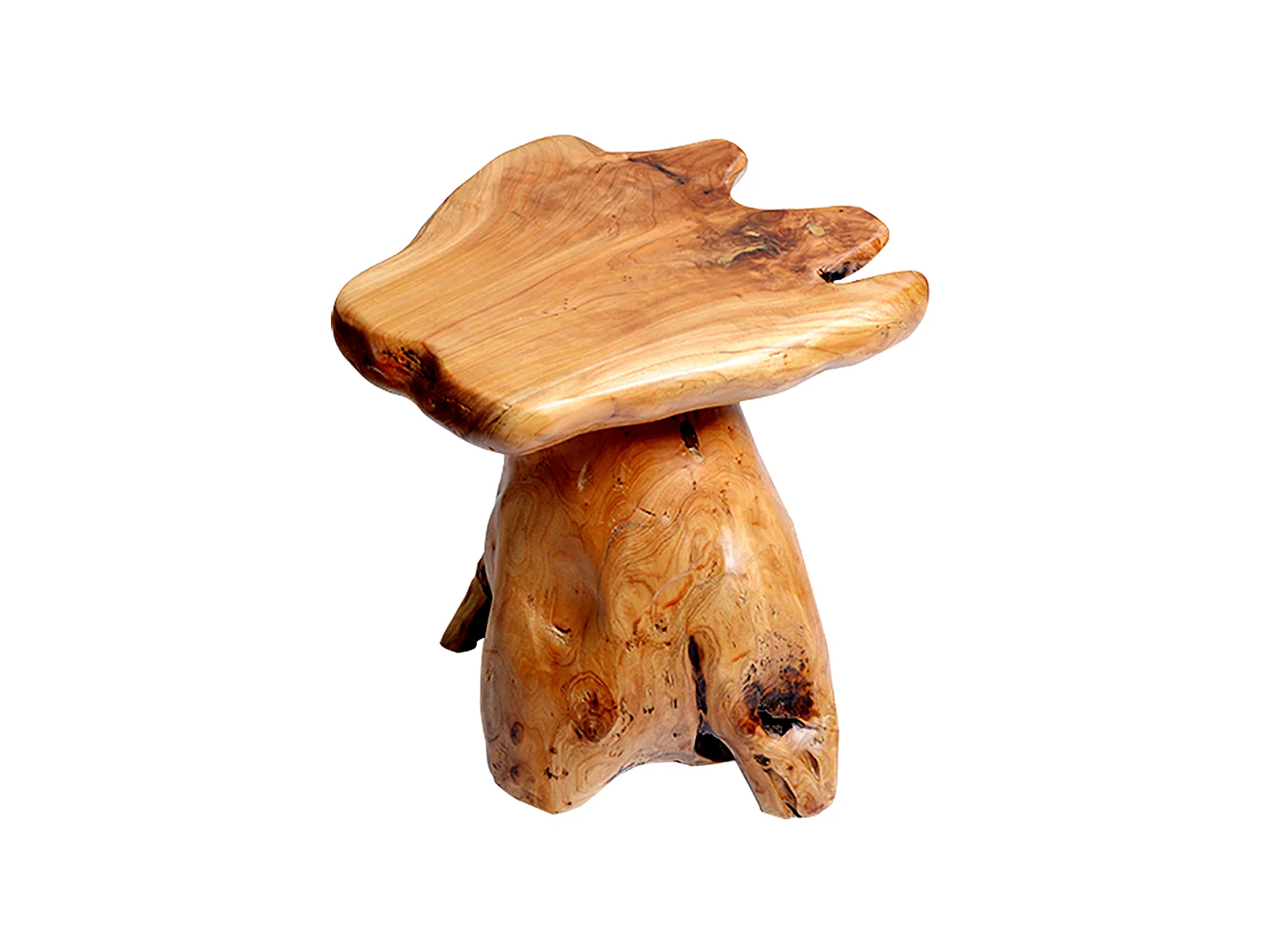 Table d'appoint en bois massif forme irrégulière Bois naturel