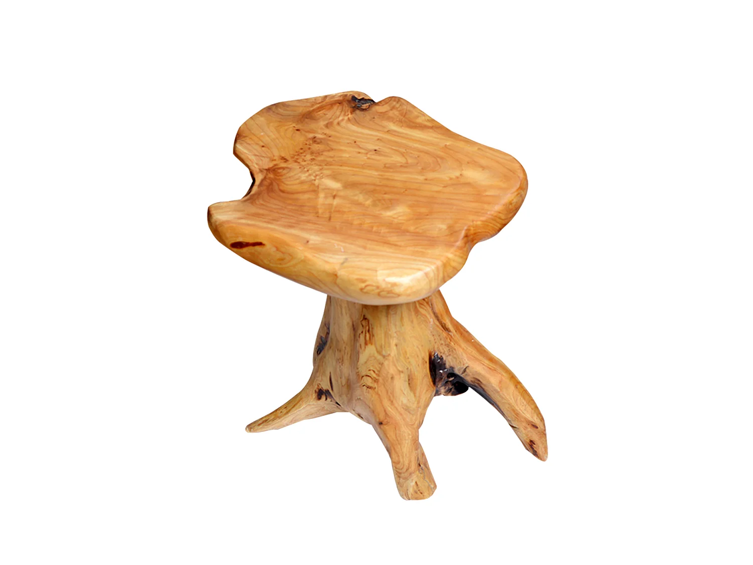 Table d'appoint en bois massif forme irrégulière Bois naturel