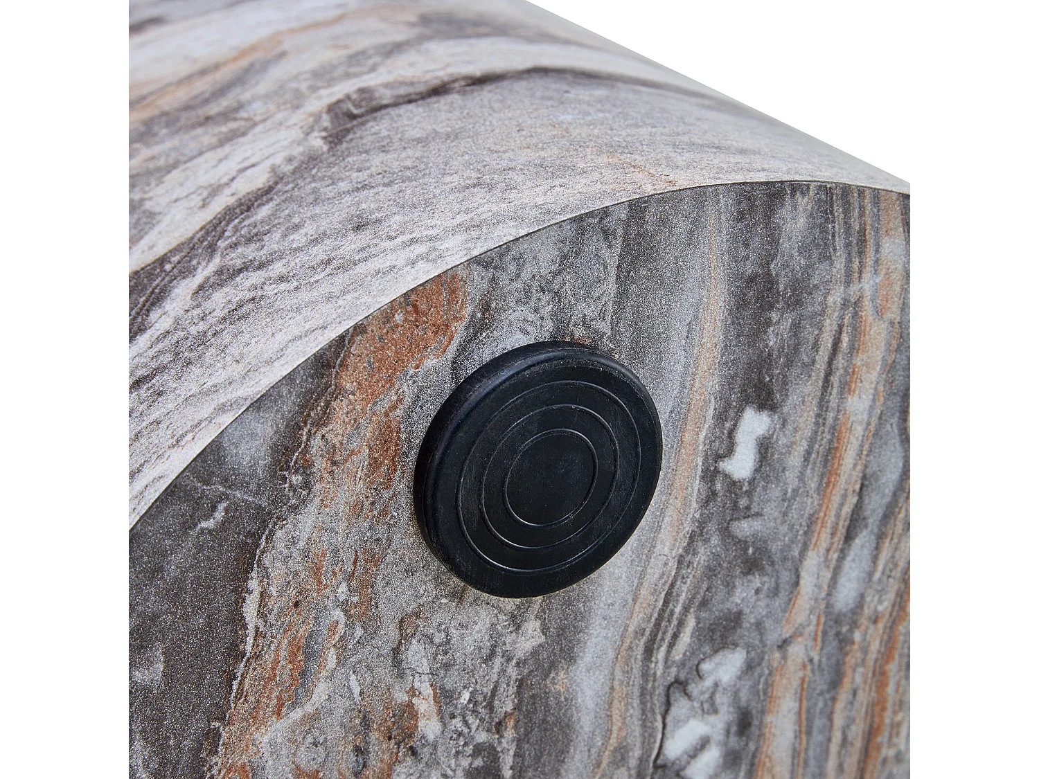Table basse ronde 30/55 cm avec effet marbre gris MDF