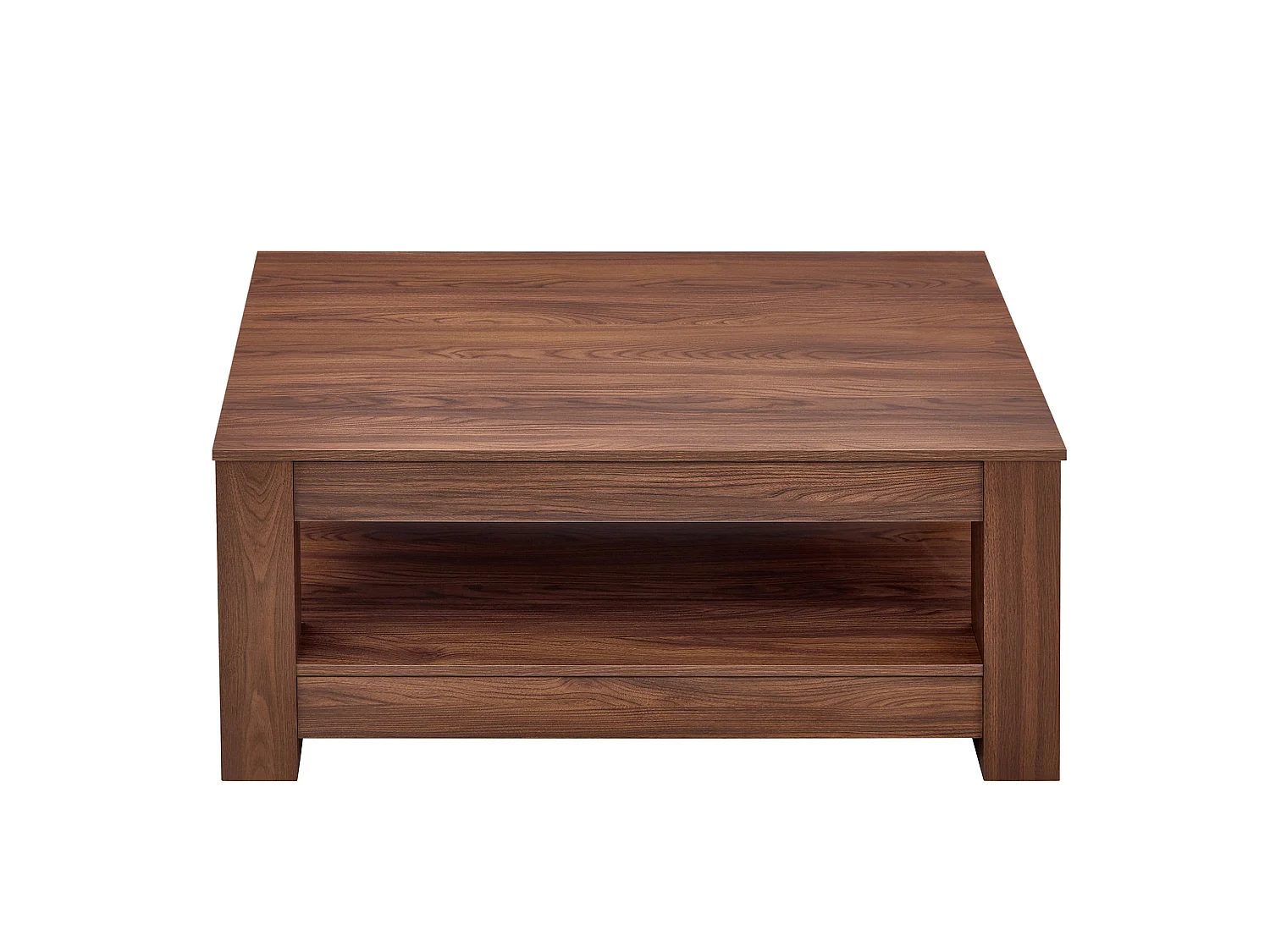 Table basse avec rangement MDF noyer