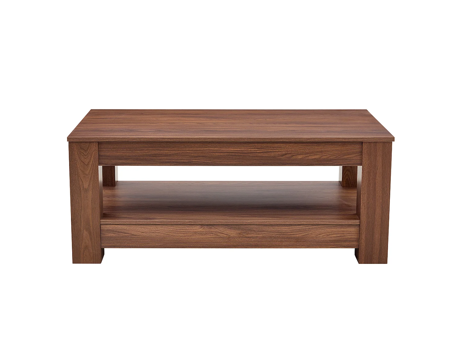 Table basse avec rangement MDF noyer