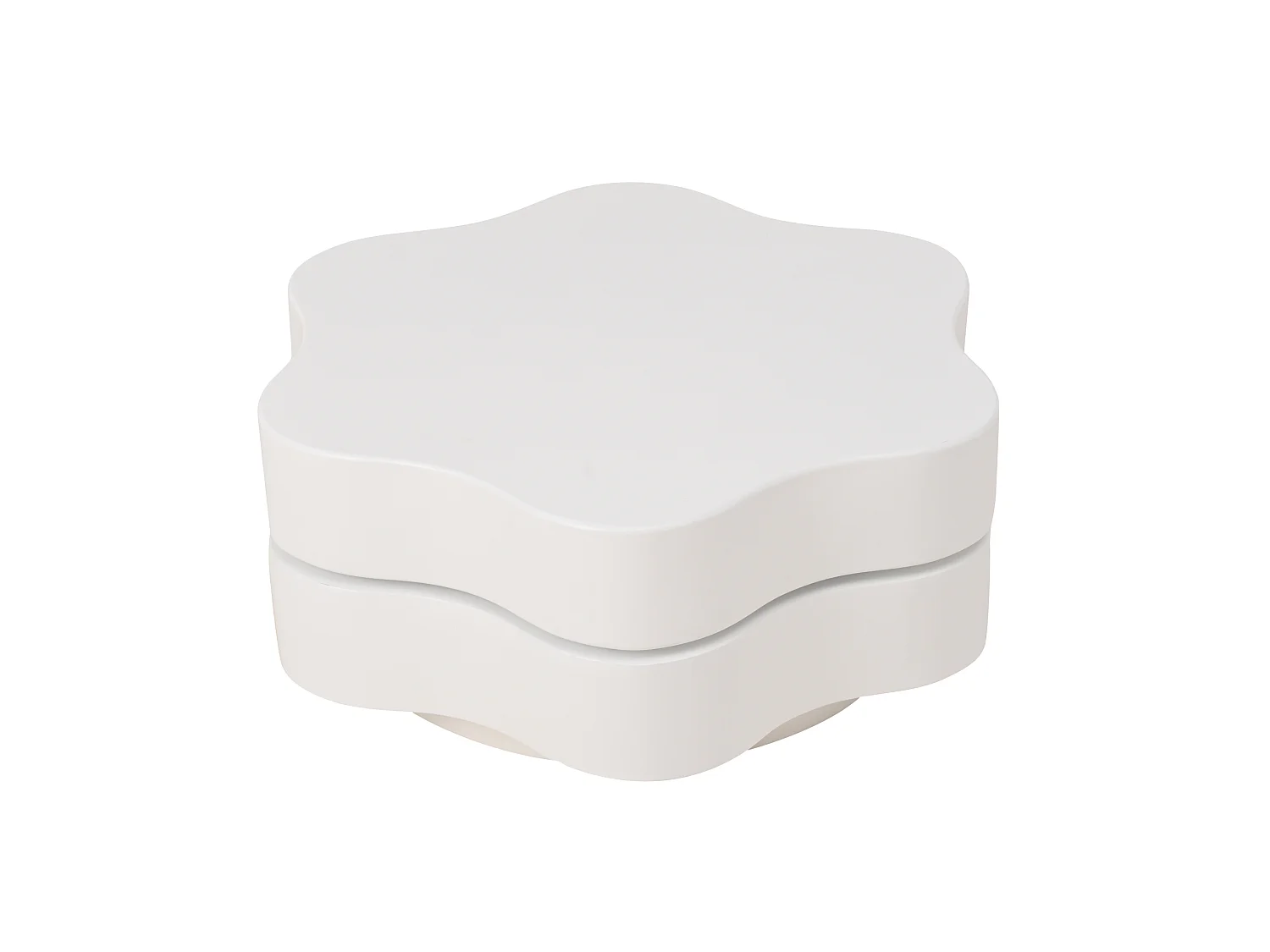 Table basse 74.8/67.5/31 cm avec plateau pivotant 360° MDF blanc crème