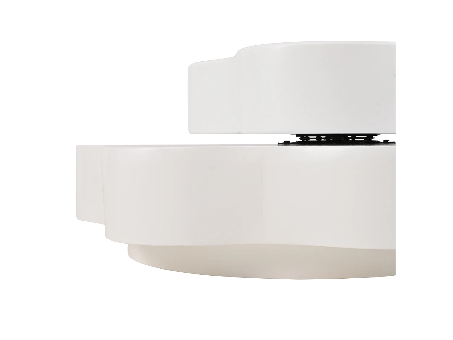 Table basse 74.8/67.5/31 cm avec plateau pivotant 360° MDF blanc crème