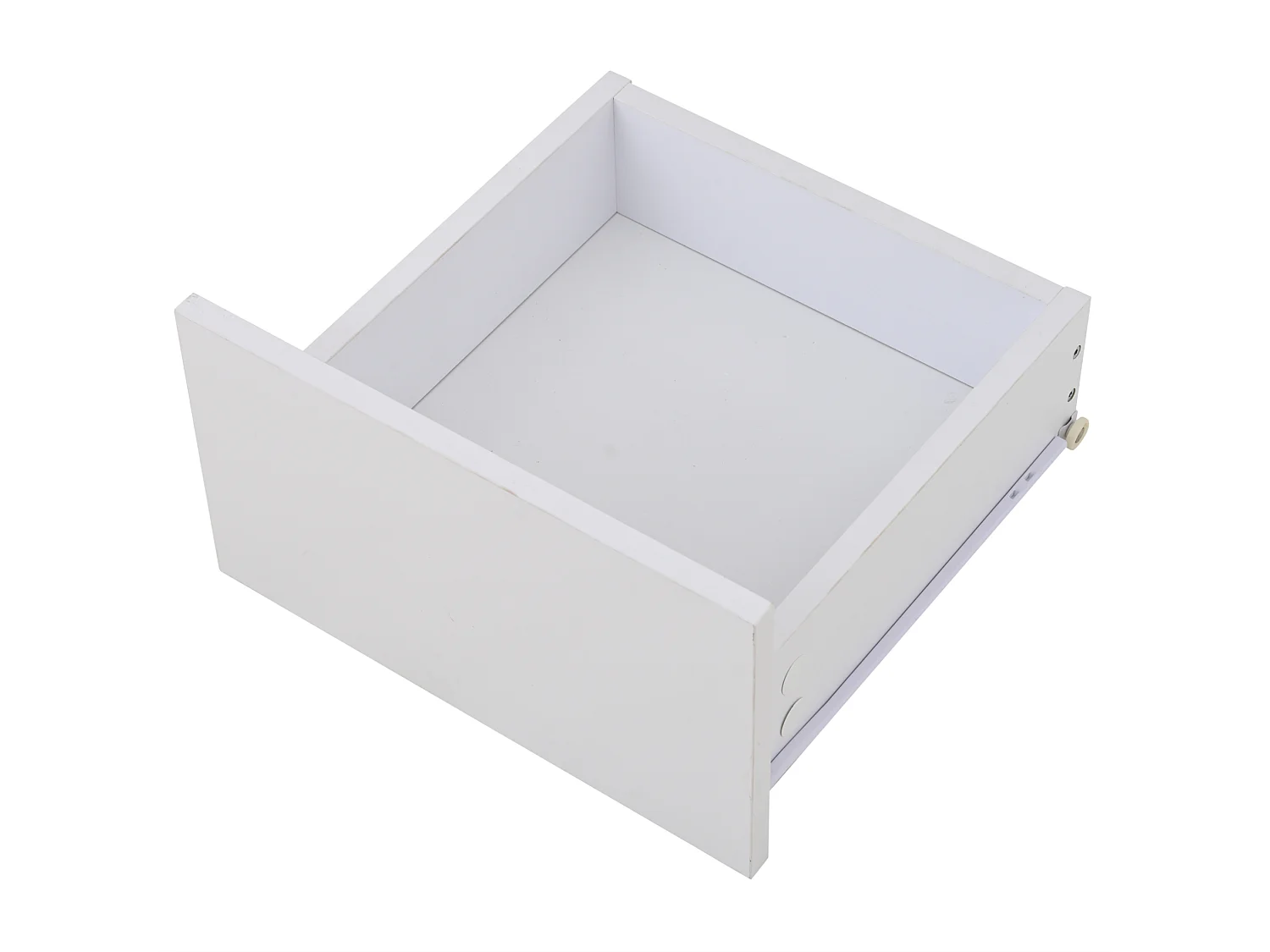 Tavolino da salotto in truciolare bianco lucido 70 x 70 x 40 cm con 4 cassetti e luce LED
