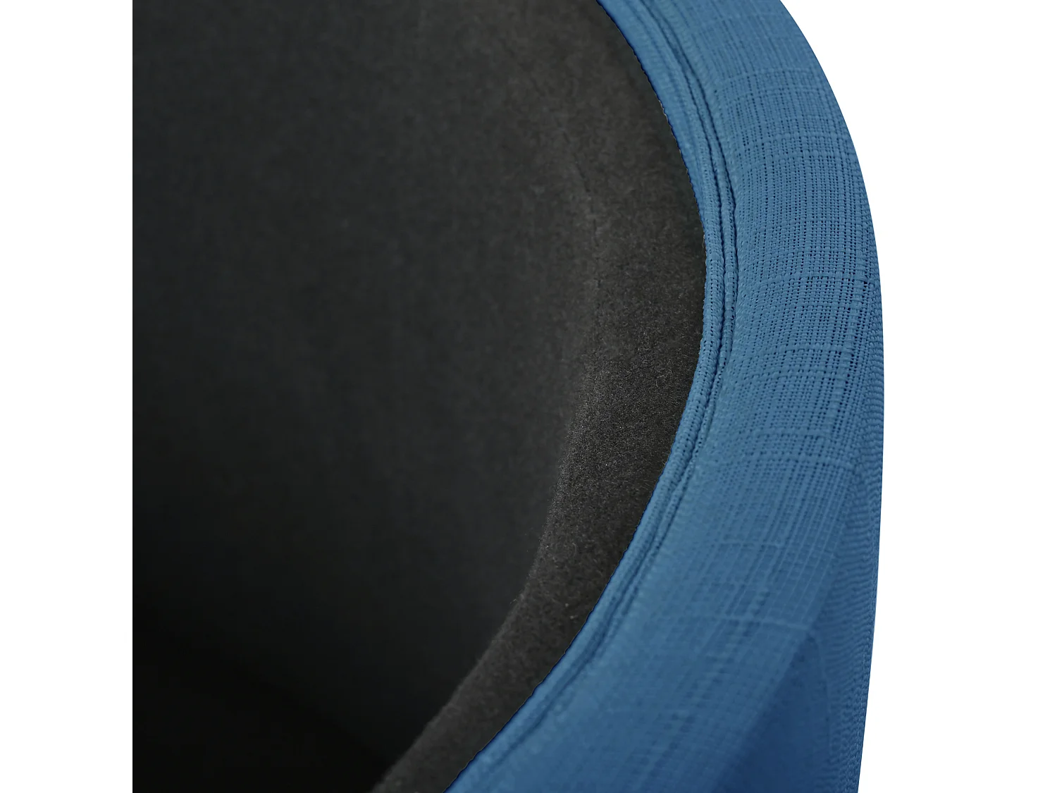 Pouf gigogne 58 cm avec rangement et plateau en bois Bleu Lin Ensemble 2 pièces