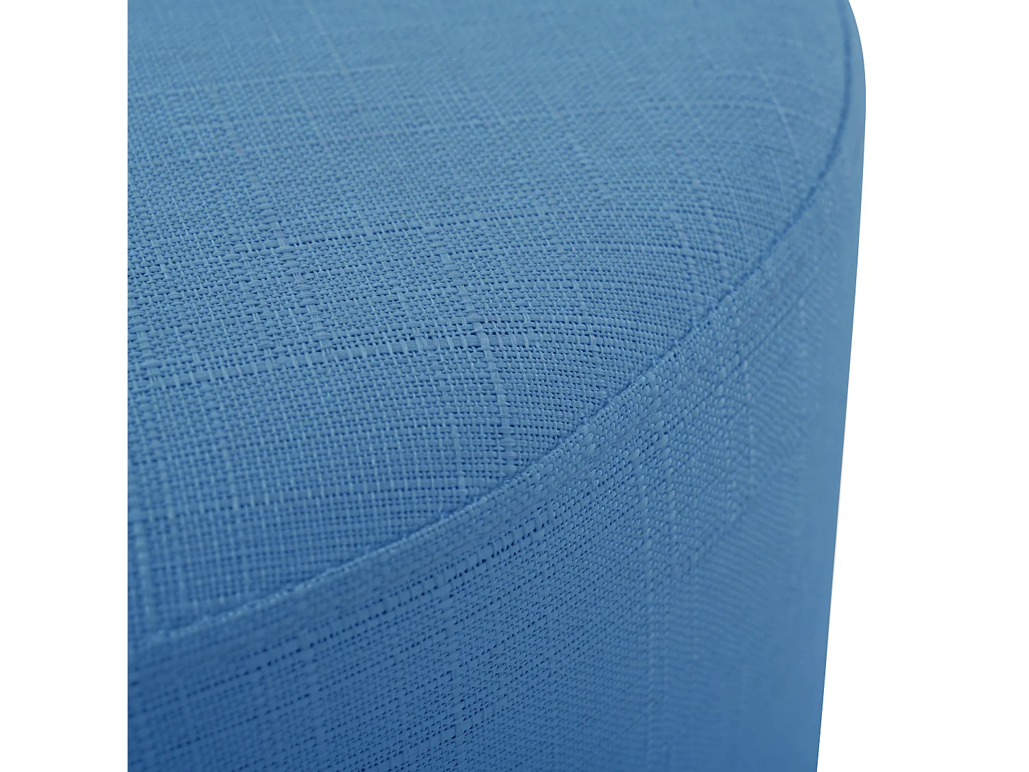 Pouf gigogne 58 cm avec rangement et plateau en bois Bleu Lin Ensemble 2 pièces