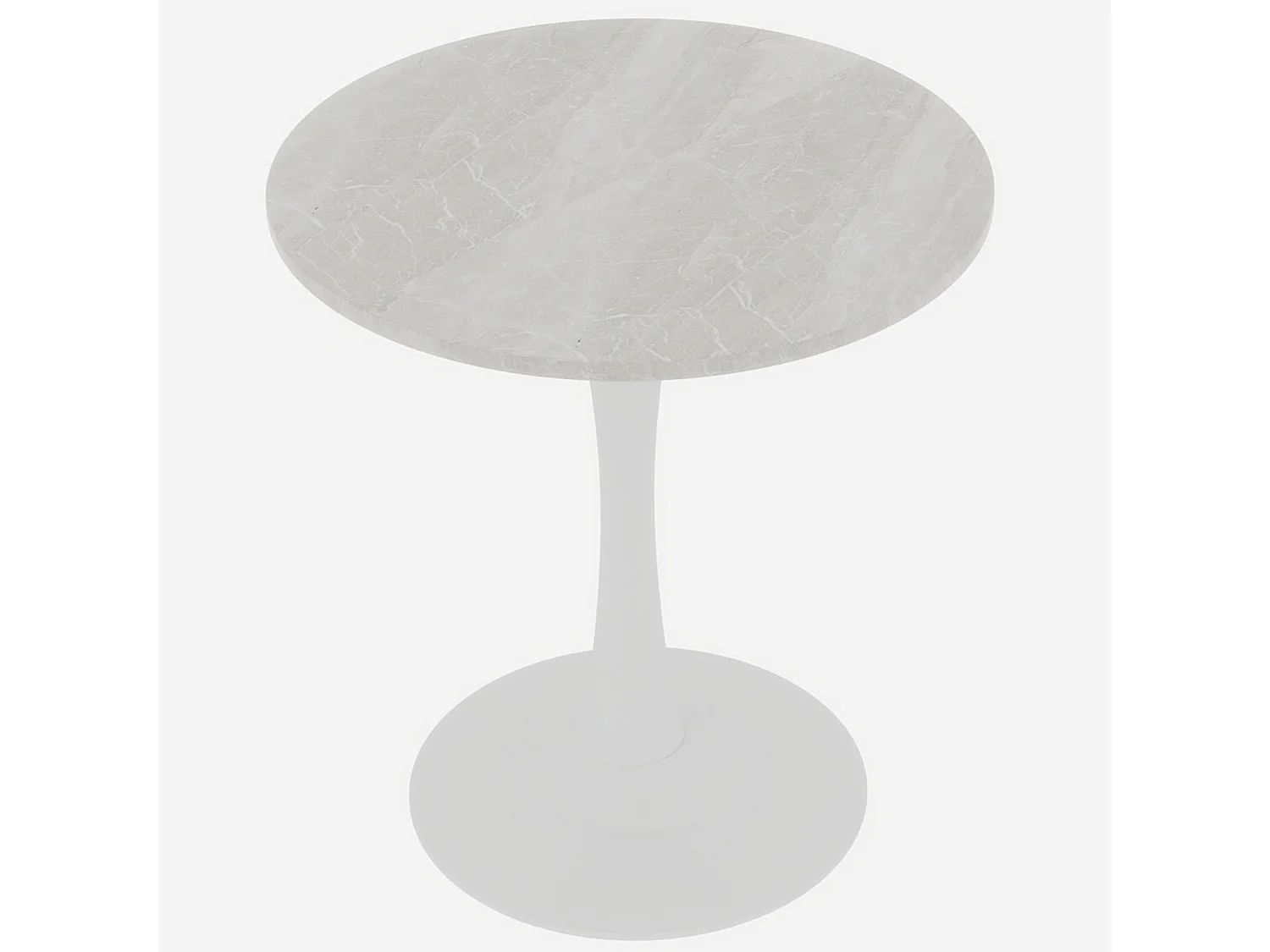 Table basse 70 cm avec plateau effet marbre blanc Marbre artificiel blanc