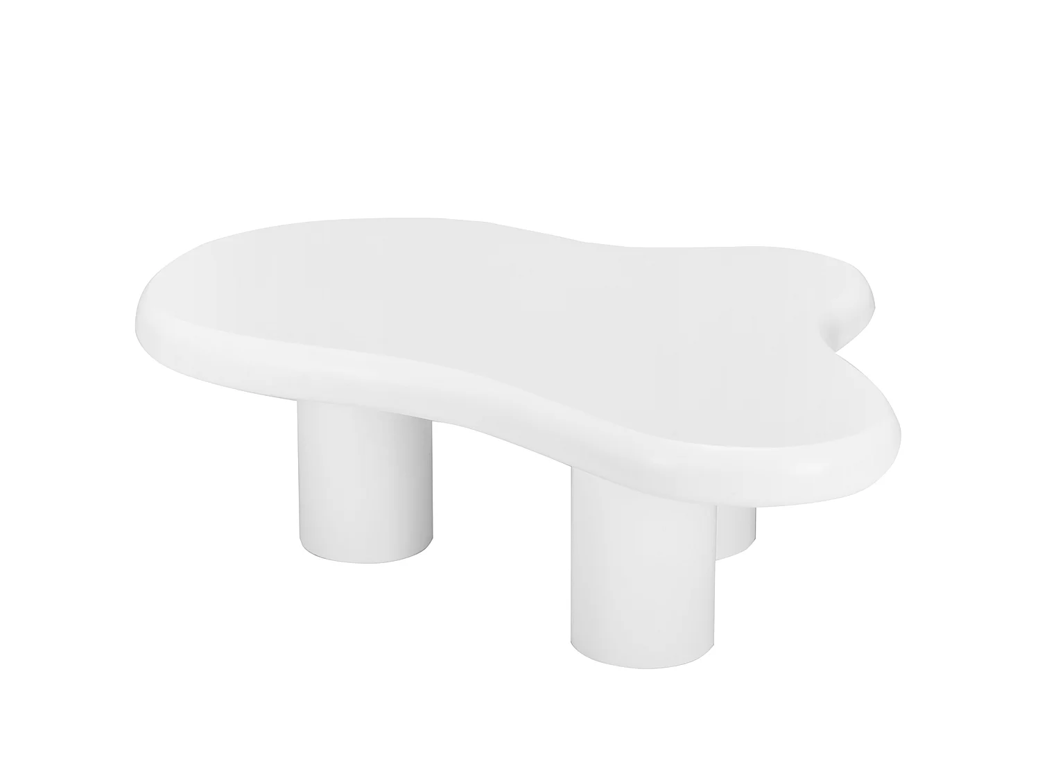 Table basse 97/67/32 cm avec patins feutre MDF blanc