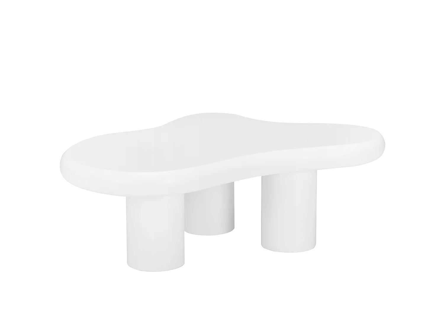 Table basse 97/67/32 cm avec patins feutre MDF blanc