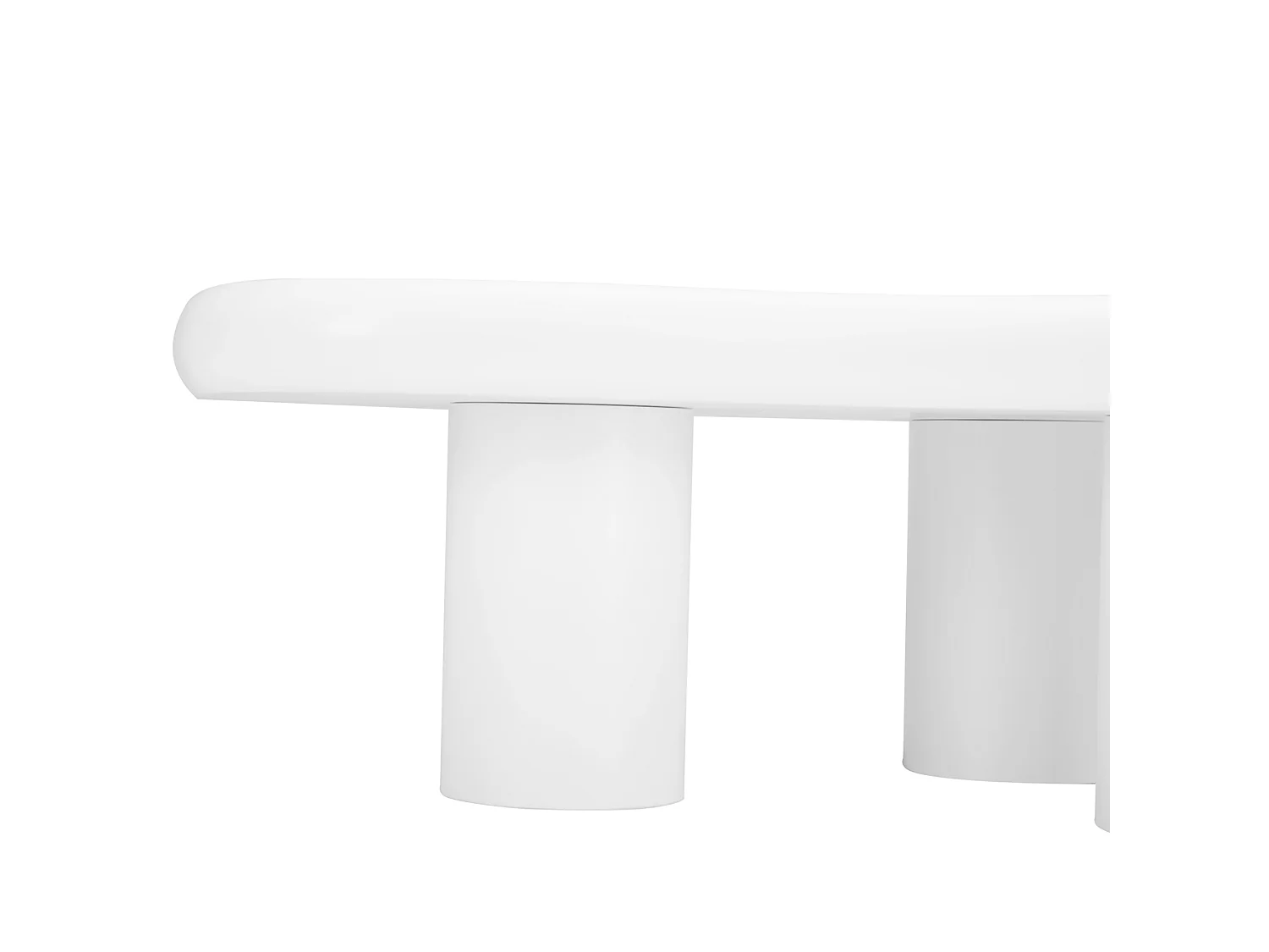Table basse 97/67/32 cm avec patins feutre MDF blanc