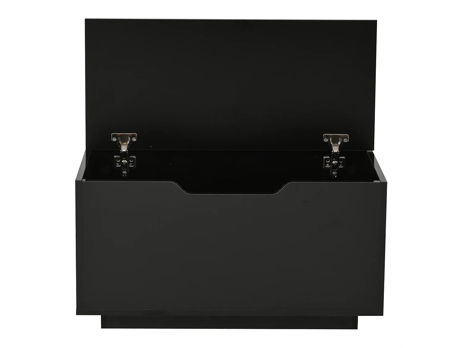 Tavolino da salotto in pannello truciolare e acrilico nero, 70 x 70 x 38 cm, con piano elevabile, LED e contenitori