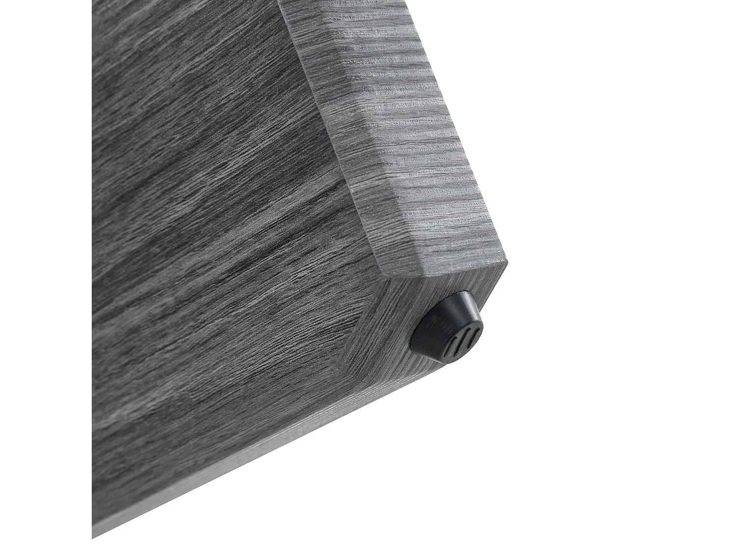 Table basse ronde 79/45 cm avec plateau en verre et pied croisé MDF gris transparent