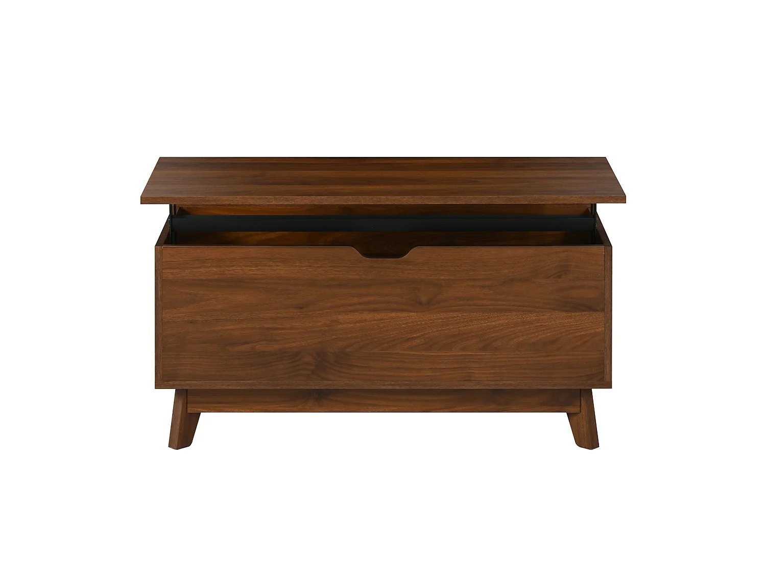 Table basse relevable 90 cm avec rangement et porte coulissante – MDF noyer, multifonction pour petit salon