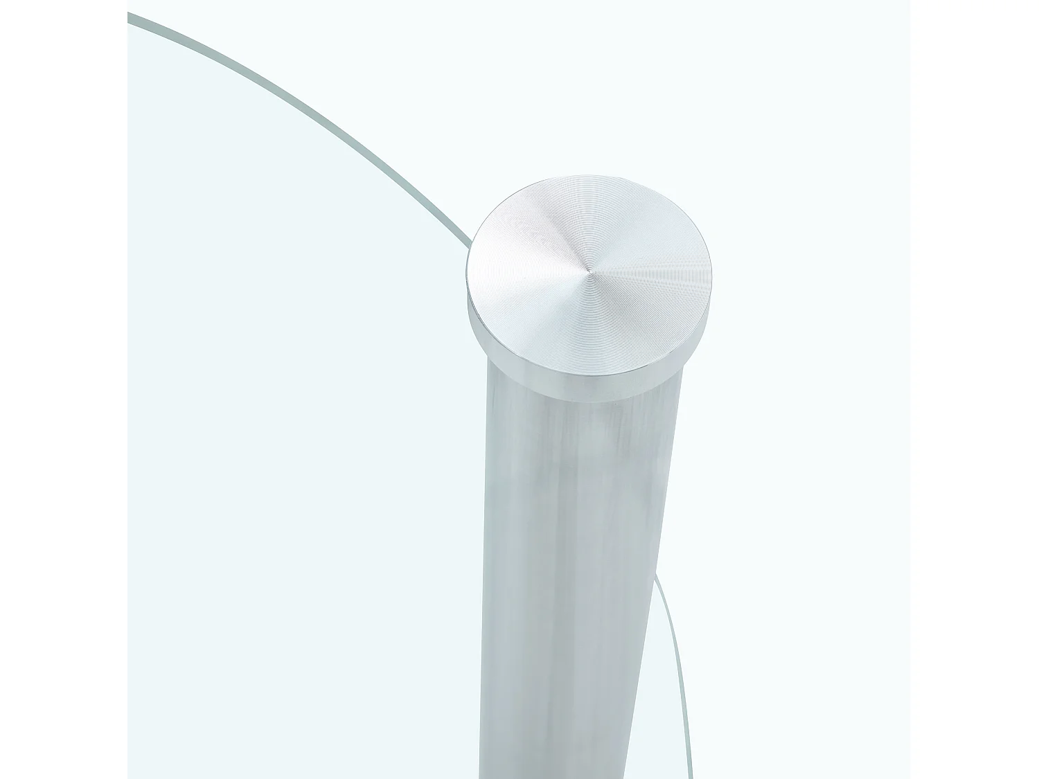 Table basse 70/42/60 cm avec deux niveaux Verre trempé transparent et métal argenté