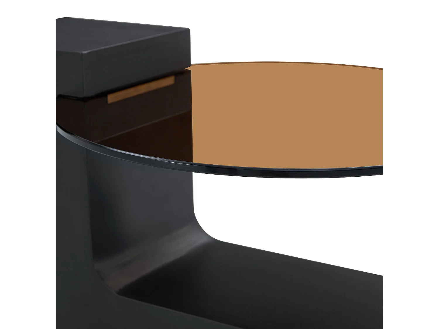 Table basse ronde 61/30 cm avec deux niveaux et table d'appoint 44/44 cm Noir Bois Ensemble 2 pièces