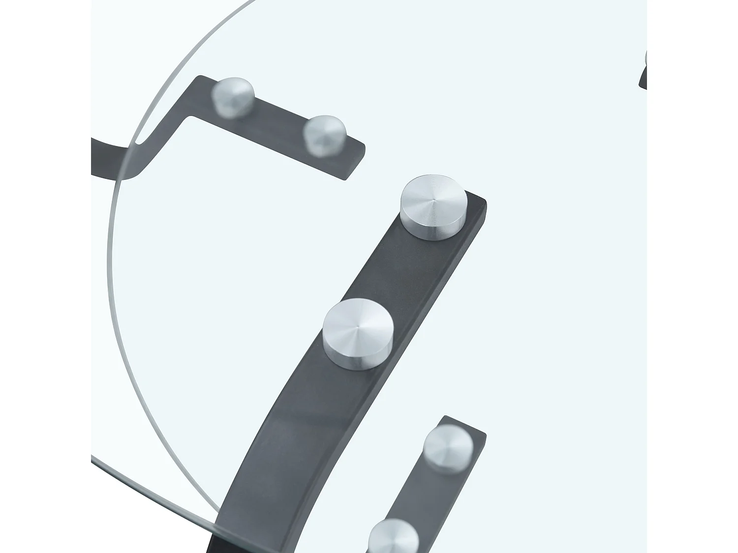 Table basse ronde avec deux niveaux Verre trempé noir