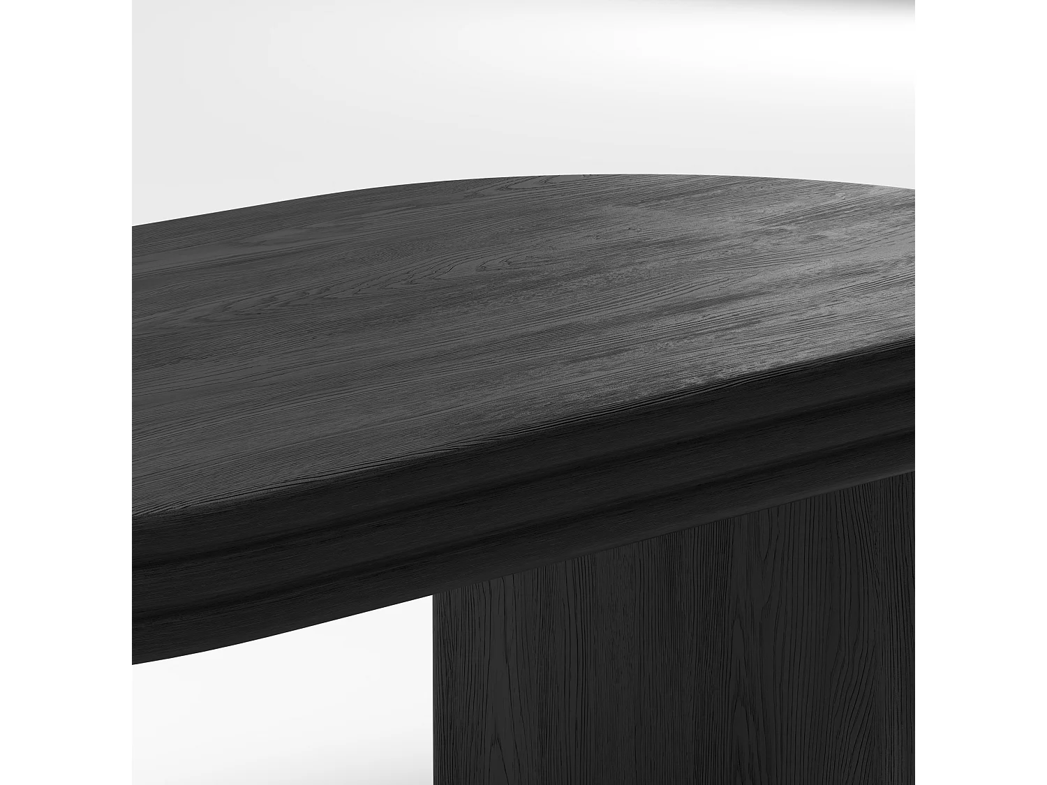 Table basse ovale 120/60/41.5 cm avec plateau robuste MDF et bois massif noir