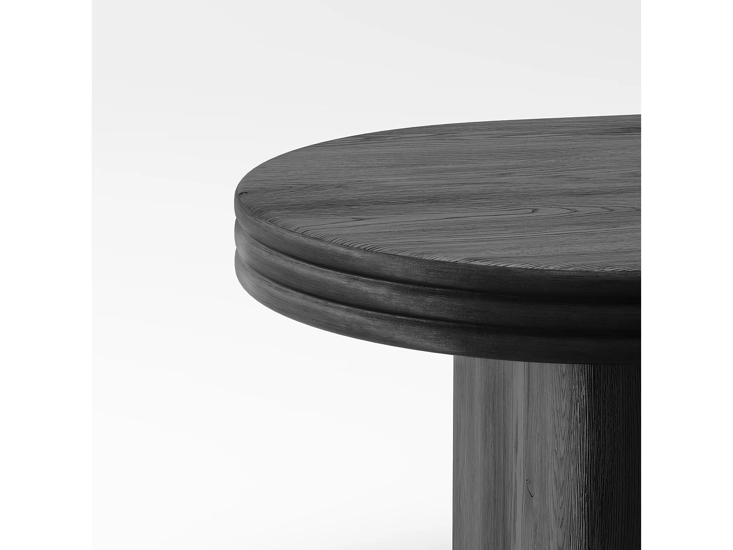 Table basse ovale 120/60/41.5 cm avec plateau robuste MDF et bois massif noir
