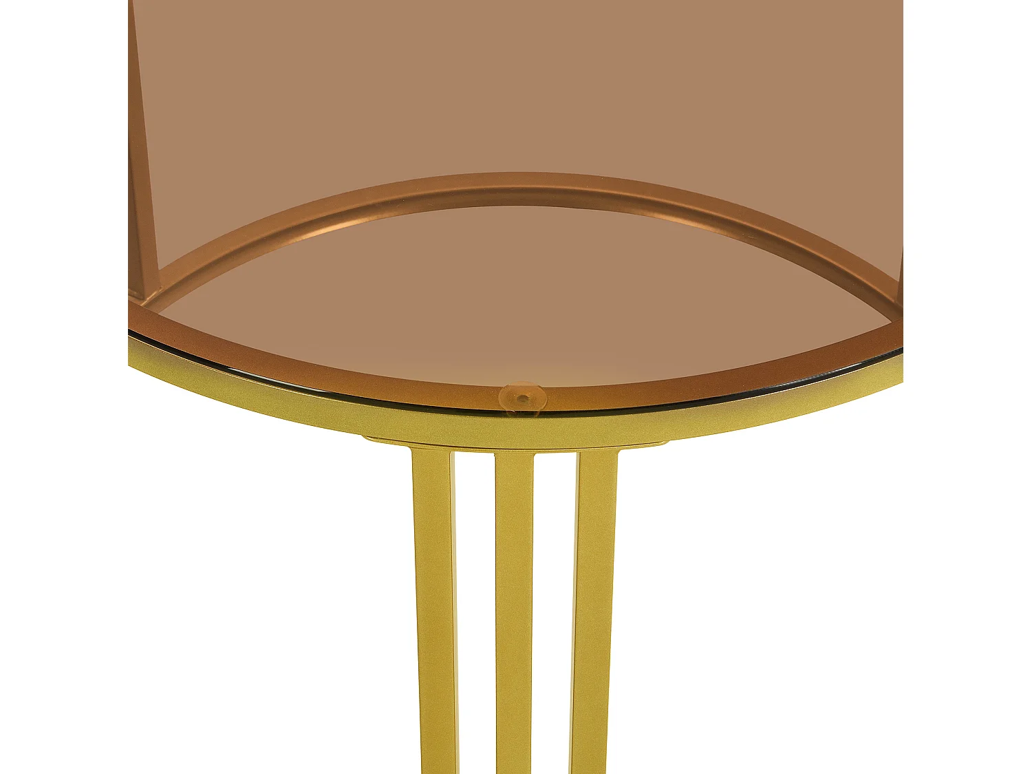 Table basse gigogne ronde 70/70/45 et 50/50/40 cm avec 2 tiroirs MDF et verre blanc