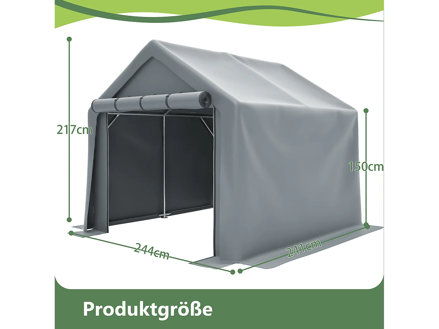 Abri de jardin en acier galvanisé, pour vélo - Tente de garage mobile avec bâche étanche PE - Plusieurs tailles - Anthracite
