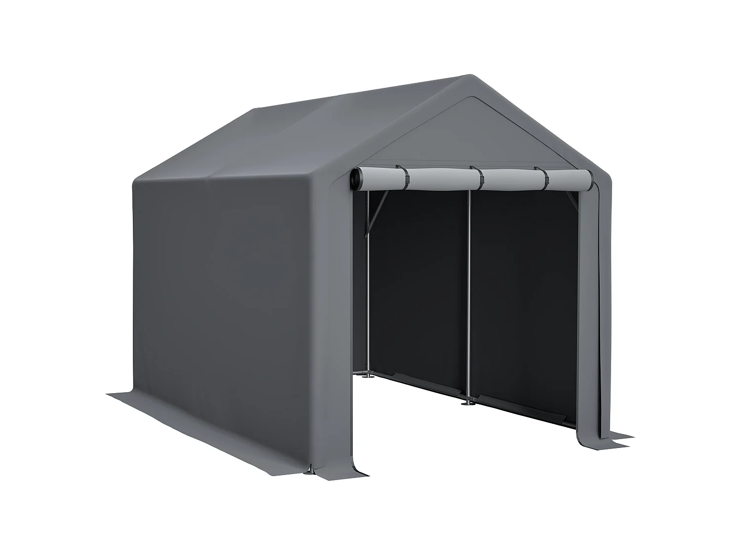 Abri de jardin en acier galvanisé, pour vélo - Tente de garage mobile avec bâche étanche PE - Plusieurs tailles - Anthracite