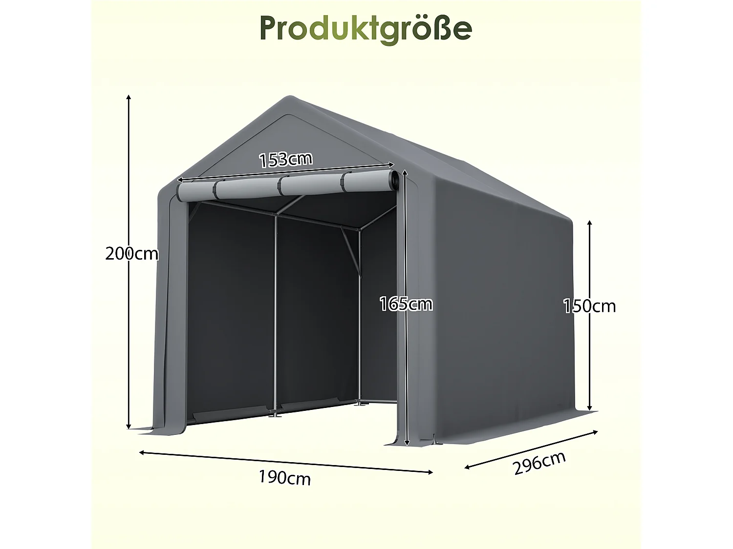 Abri de jardin en acier galvanisé, pour vélo - Tente de garage mobile avec bâche étanche PE - Plusieurs tailles - Anthracite