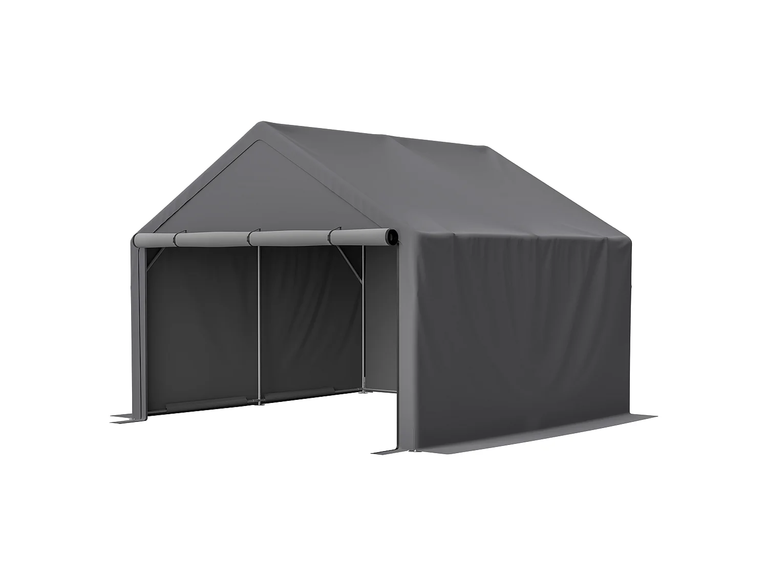 Abri de jardin en acier galvanisé, pour vélo - Tente de garage mobile avec bâche étanche PE - Plusieurs tailles - Anthracite