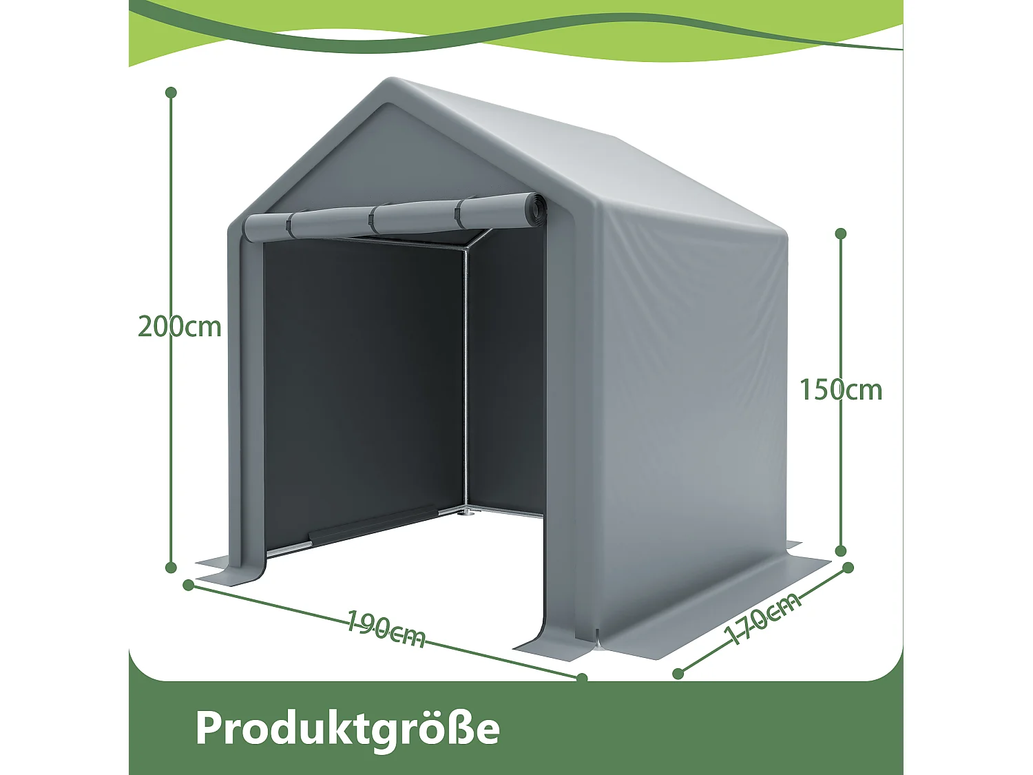 Abri de jardin en acier galvanisé, pour vélo - Tente de garage mobile avec bâche étanche PE - Plusieurs tailles - Anthracite