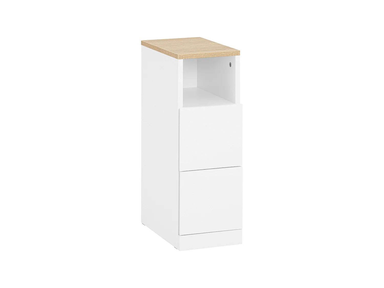 SoBuy Natbord 2 skuffer Hvid Træ 35x20x60cm FBT149-WNx2