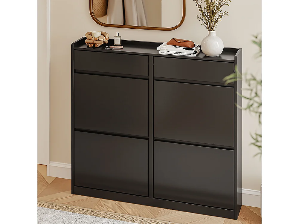 SoBuy Skoskåp Svart 98x19x95cm FSR169-SCH