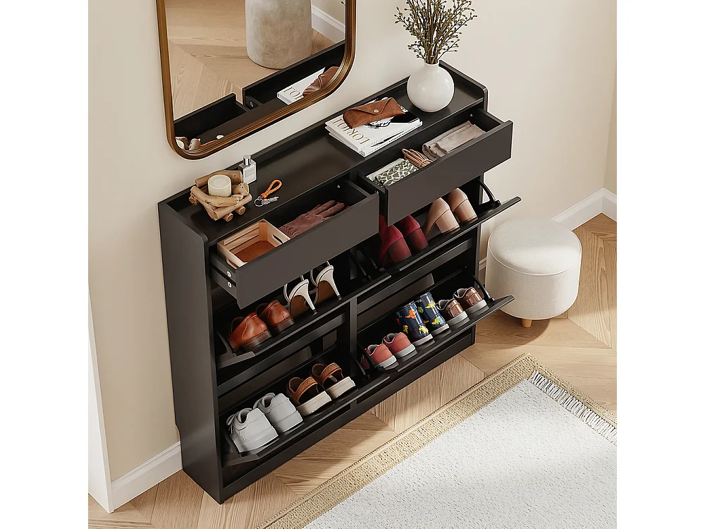 SoBuy Skoskåp Svart 98x19x95cm FSR169-SCH