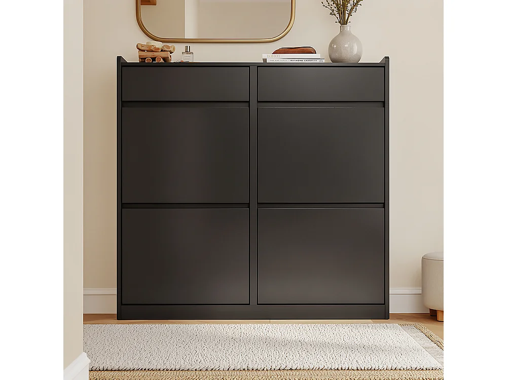 SoBuy Skoskåp Svart 98x19x95cm FSR169-SCH