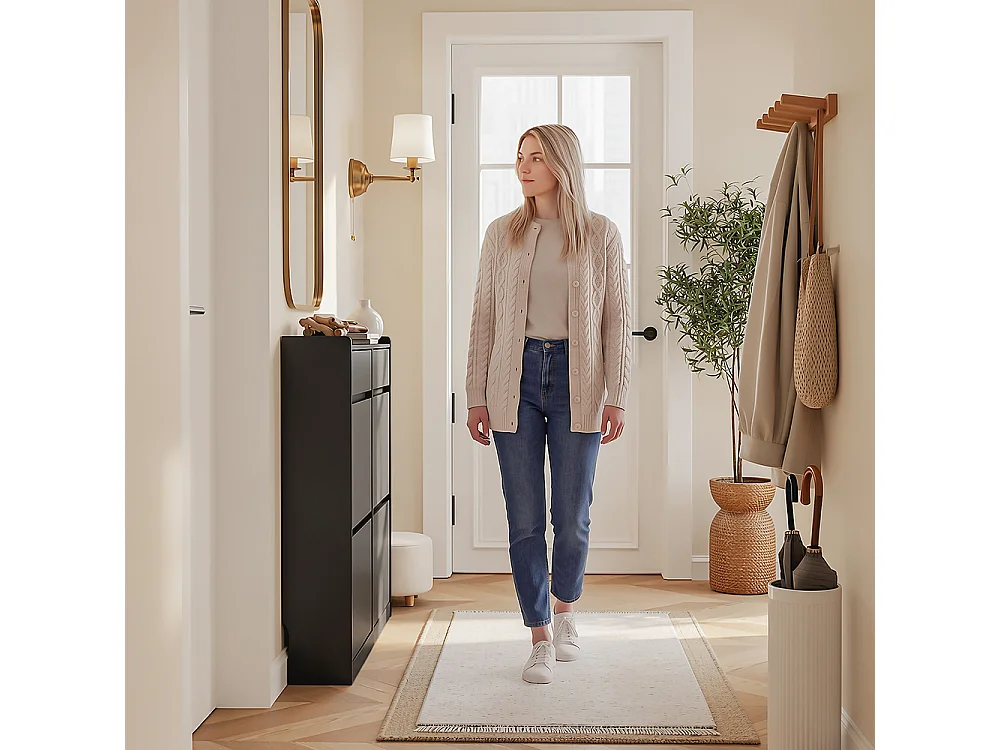 SoBuy Skoskåp Svart 98x19x95cm FSR169-SCH