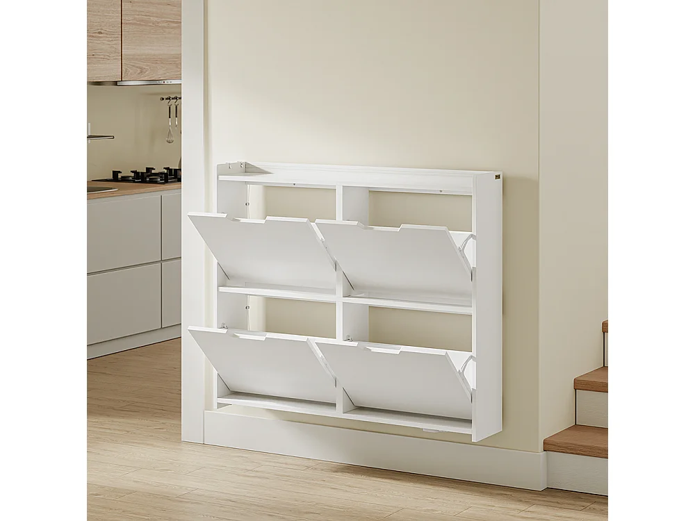 SoBuy Meuble à chaussures Rangement Blanc 100x19x93cm FSR100-E-W