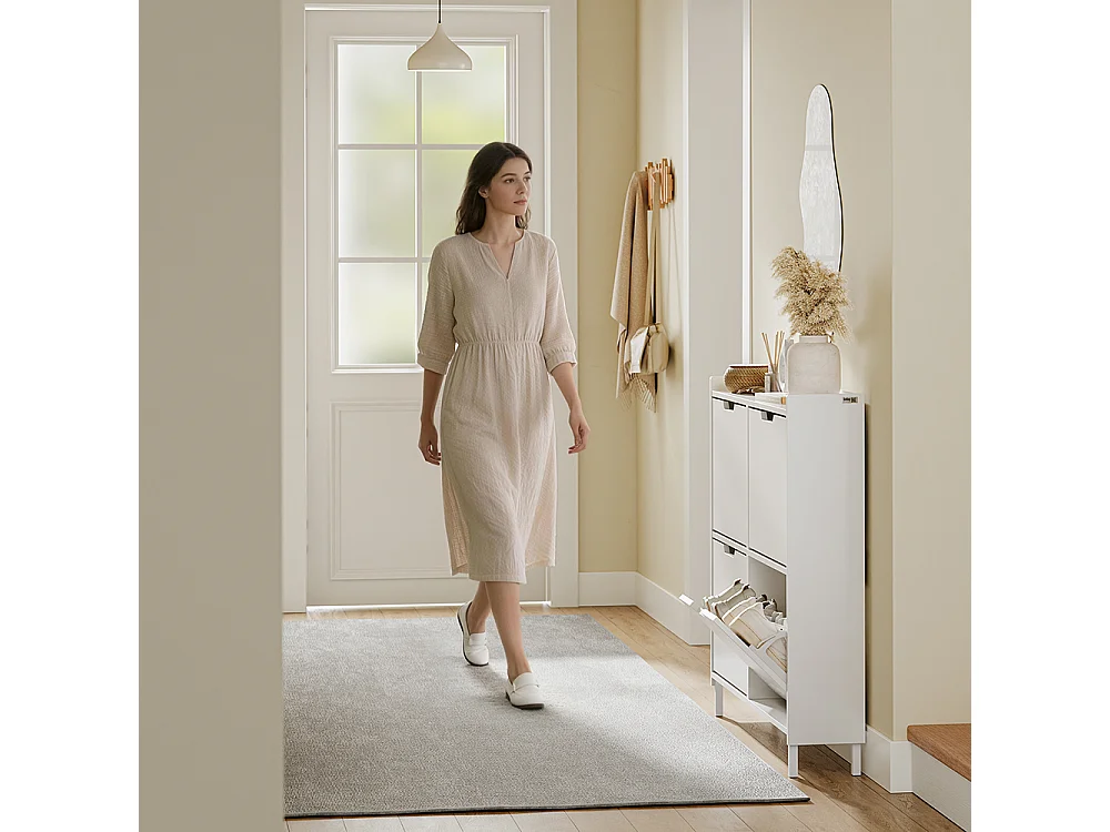 SoBuy Meuble à chaussures Rangement Blanc 100x19x93cm FSR100-E-W