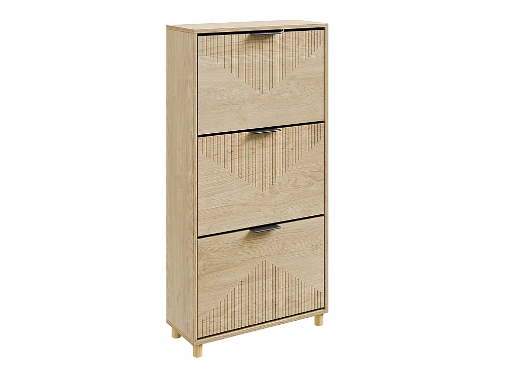 SoBuy Skoskåp 3 Lådor Ljus Ek 60x24x120cm FSR213-N