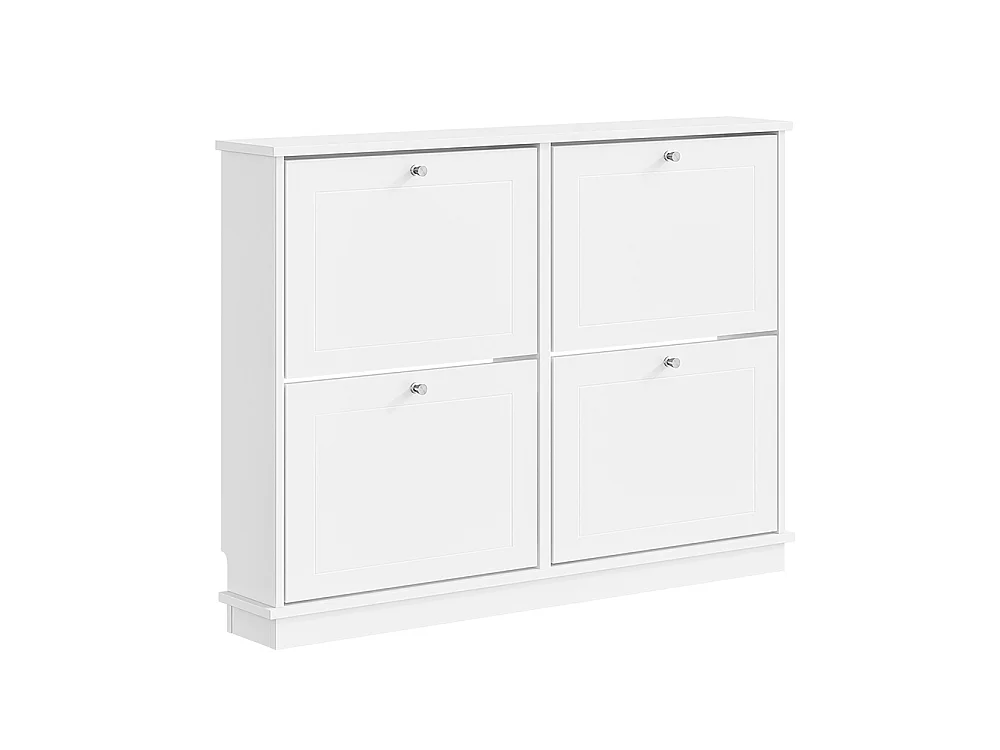 SoBuy Meuble à chaussures 4 portes à clapet Blanc 105x48x78cm FSR216-W