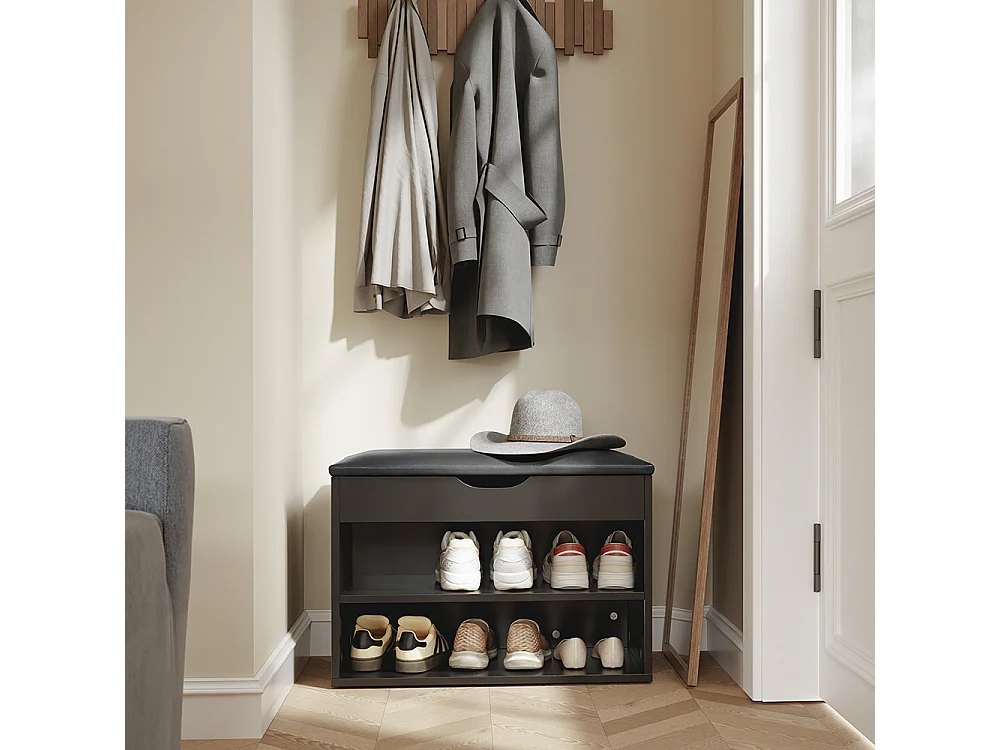 SoBuy Banc Rangement Chaussures Couleur Noir 60x30x43cm FSR25-SCH