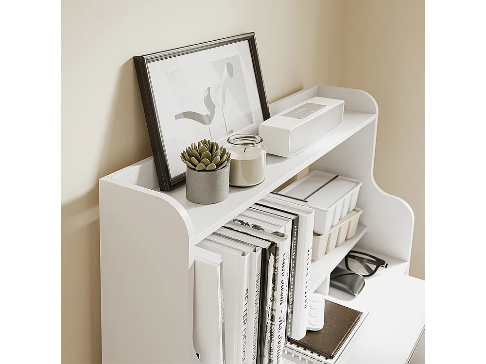 SoBuy Table murale pliante avec tiroir Roulettes Blanc 61,5x25x100,6cm FWT105-II-W