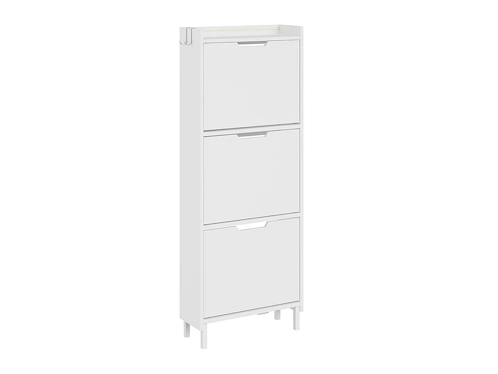 SoBuy Skohylde Klapbar Hvid 50x19x131cm FSR151-H-E-W