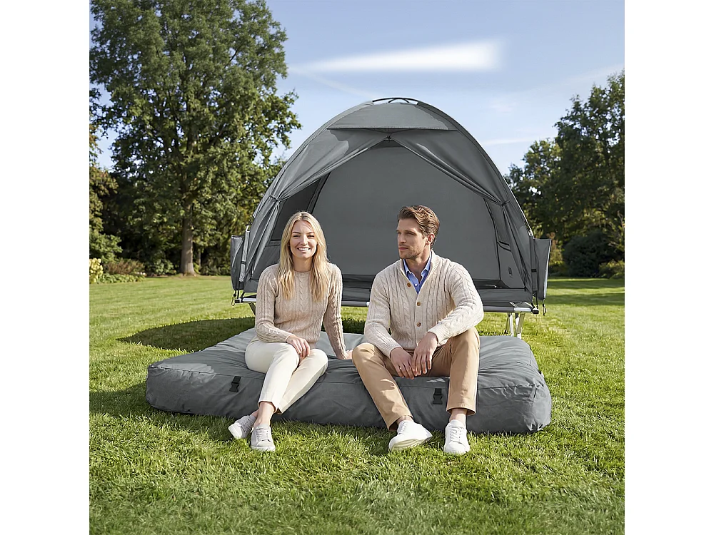 SoBuy Oppustelig liggestol Grå 191x137x22cm OGS32-II-L-HG-P01