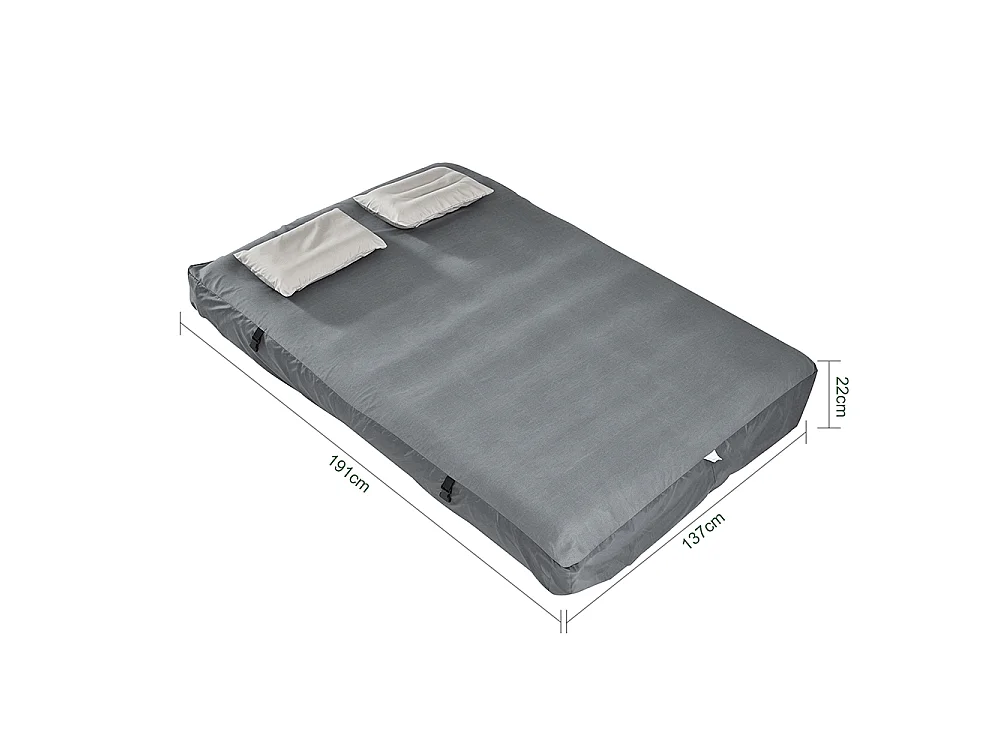 SoBuy Oppustelig liggestol Grå 191x137x22cm OGS32-II-L-HG-P01