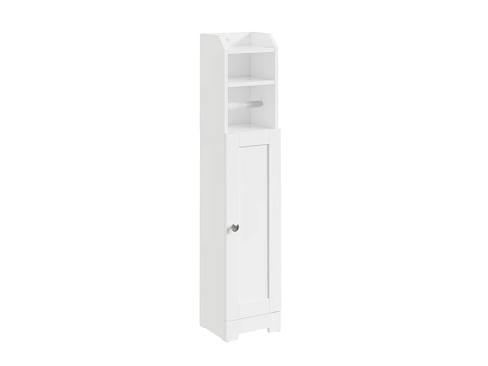 SoBuy | Meuble rangement WC blanc | Étagère de toilette avec 3 niveaux ouverts | Armoire de salle de