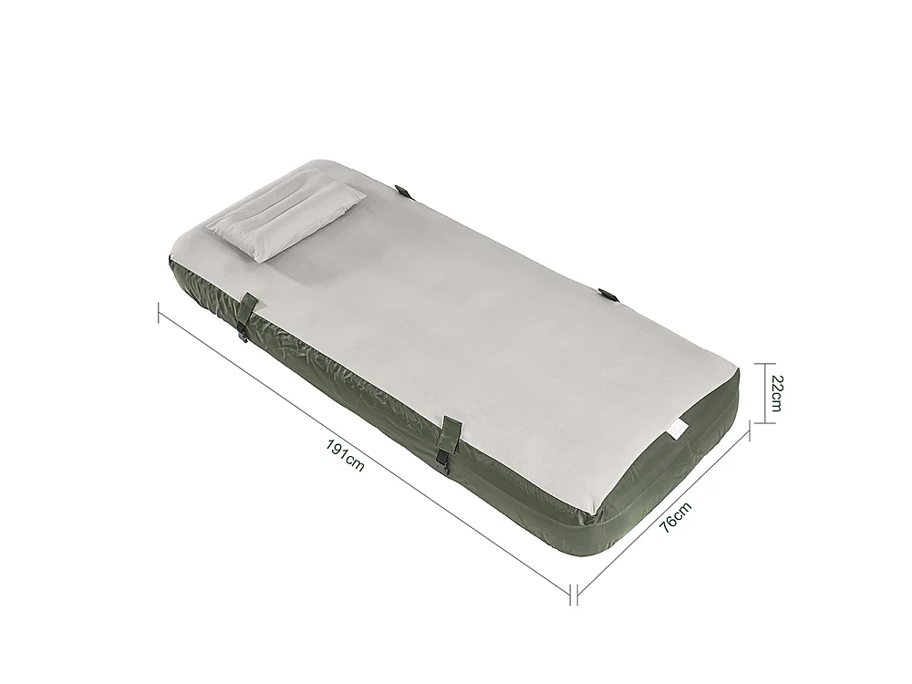 SoBuy Lettino Gonfiabile con Cuscino Integrato Verde Scuro 191x76x22cm OGS32-II-GR-P01