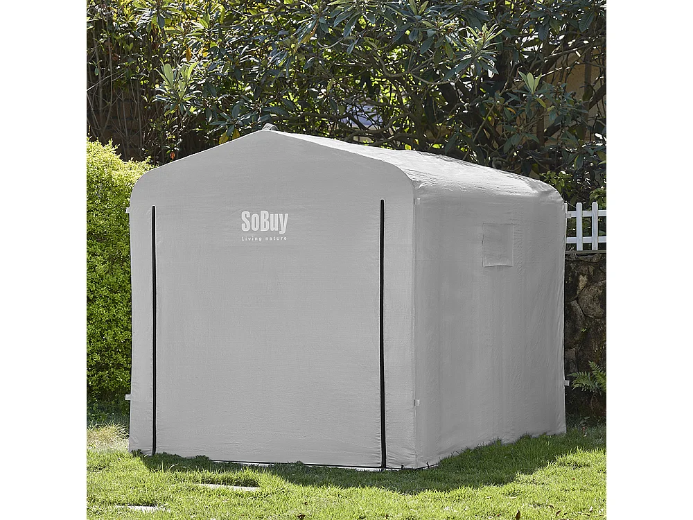SoBuy Bike Shed with Door Grey 219x159x165cm KLS11-II-L