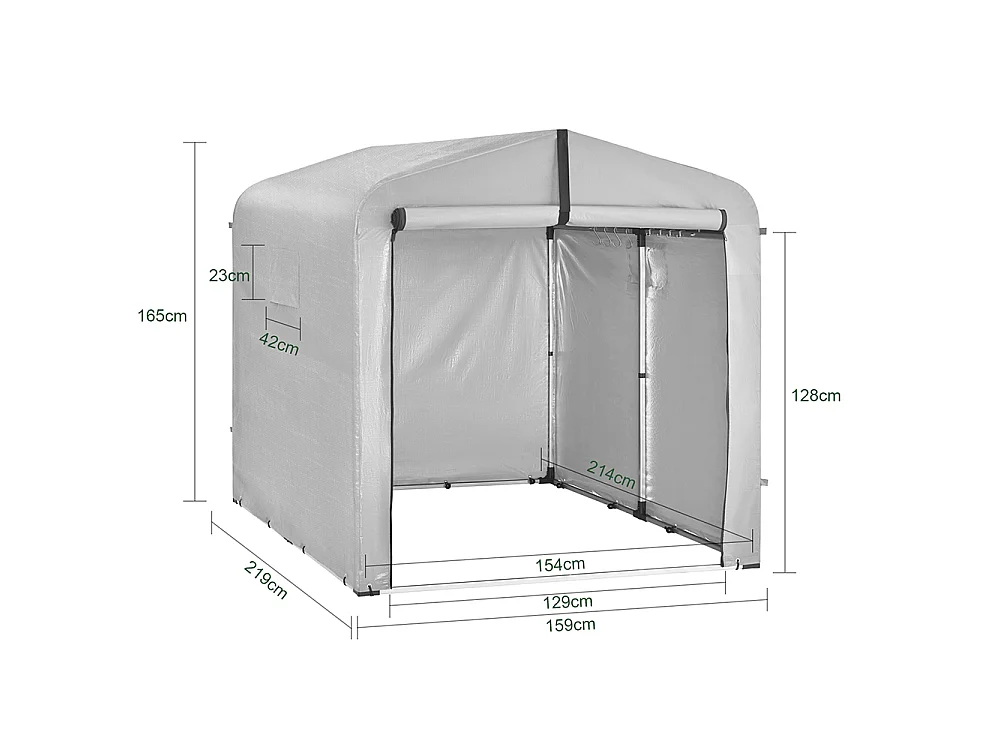 SoBuy Bike Shed with Door Grey 219x159x165cm KLS11-II-L