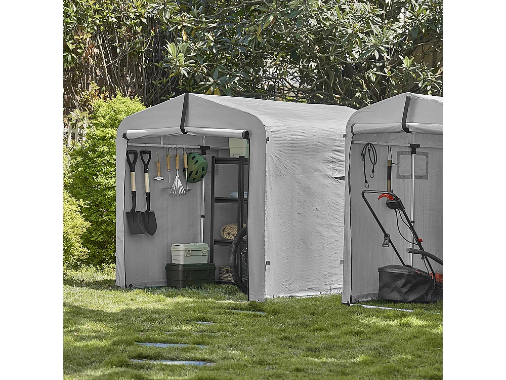 SoBuy Bike Shed with Door Grey 219x159x165cm KLS11-II-L
